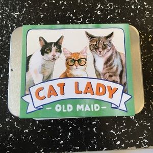 “Cat Lady” old maid playing cards